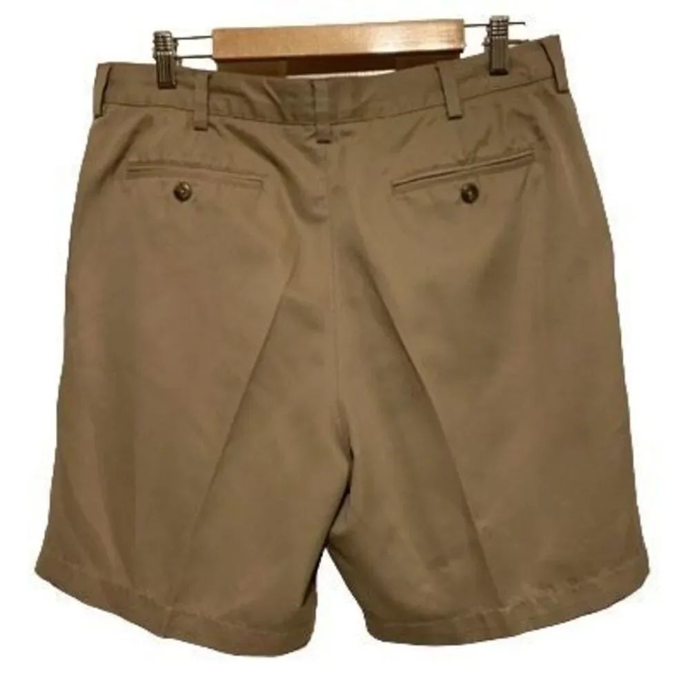 Croft & Barrow Size 34 Tan Pleated Casual Shorts